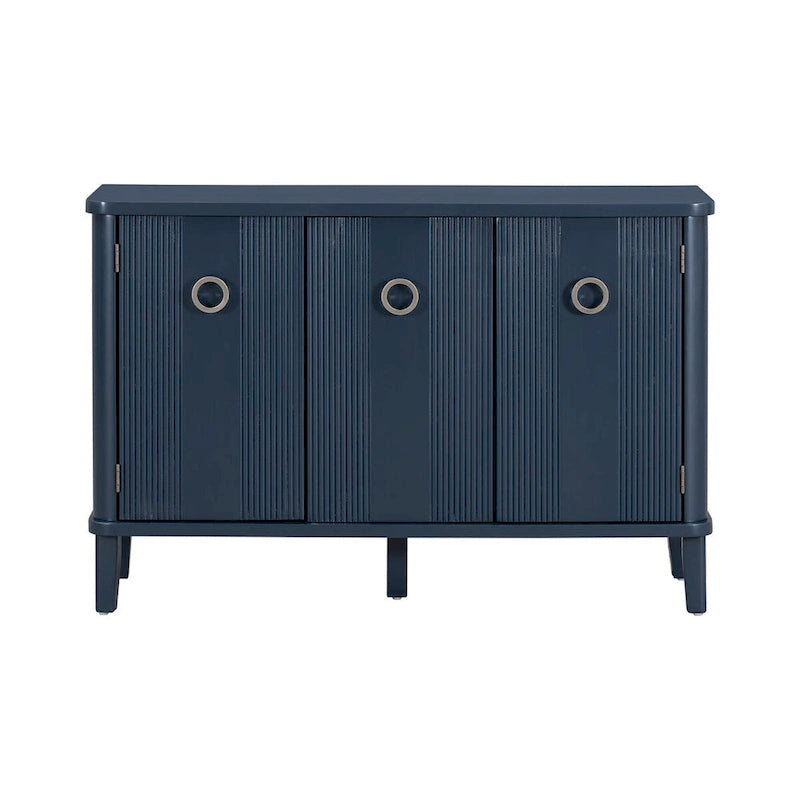Simple and Atmospheric Solid Wood Veneer Fraxinus Mandschuric Cabinet with Three Acacia Solid Doors,Adjustable