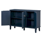 Simple and Atmospheric Solid Wood Veneer Fraxinus Mandschuric Cabinet with Three Acacia Solid Doors,Adjustable
