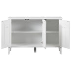 Simple and Atmospheric Solid Wood Veneer Fraxinus Mandschuric Cabinet with Three Acacia Solid Doors,Adjustable