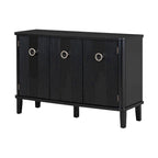 Simple and Atmospheric Solid Wood Veneer Fraxinus Mandschuric Cabinet with Three Acacia Solid Doors,Adjustable