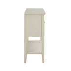 White 2-Door Console Table with Wicker Lattice Doors