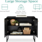 2-Door Rattan Storage Cabinet - 15D x 31.5W x 32.5H