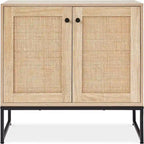 2-Door Rattan Storage Cabinet - 15D x 31.5W x 32.5H