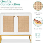 2-Door Rattan Storage Cabinet - 15D x 31.5W x 32.5H