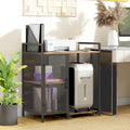 Rustic Brown & Black Printer Stand, Wood Finish, Single-User