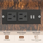 Rustic Brown & Black Printer Stand, Wood Finish, Single-User