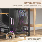 Rustic Brown & Black Printer Stand, Wood Finish, Single-User