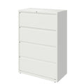 White/Black 4-Drawer Lateral File Cabinet, 36W – Single User