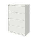 White/Black 4-Drawer Lateral File Cabinet, 36W – Single User