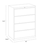 White/Black 4-Drawer Lateral File Cabinet, 36W – Single User