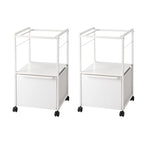 2 Pcs Mobile Vertical File Cabinet with Filing Holders, Printer Stand with Open Storage Shelf, fits A4 or Letter Size