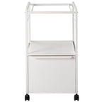 2 Pcs Mobile Vertical File Cabinet with Filing Holders, Printer Stand with Open Storage Shelf, fits A4 or Letter Size
