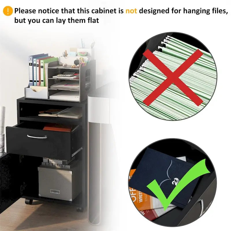Mobile Storage Cabinet Organizer with Drawer,Printer Stand w/Castors