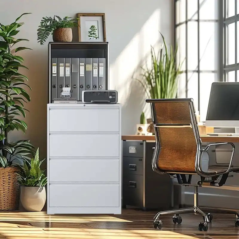 4 Drawer Metal Filing Cabinet with Lock, Legal/Letter/A4/F4 Size