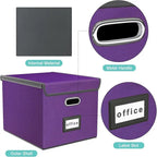Collapsible File Storage Organizer Box - 14.9L x 12.7W x 10.8H