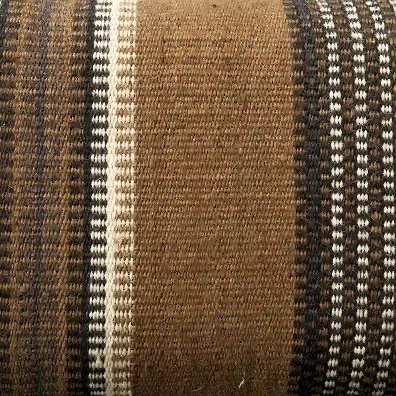 59" Beige, Gray & Brown Jute Striped Upholstered Bench – 1 Person