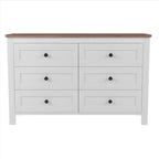 Retro Farmhouse Style Storage Cabinet with 6 Drawer