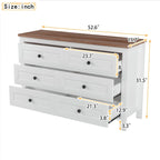 Retro Farmhouse Style Storage Cabinet with 6 Drawer