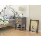 2 Drawer Side table,Naturel Rattan,End table,Suitable for bedroom, living room, study