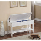 Solid Wood Shoe Rack Ottoman Storage Bench