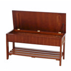 Solid Wood Shoe Rack Ottoman Storage Bench