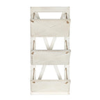 Rustic Wood 3-Pocket Hanging Wall File Holder – White / Brown / Gray