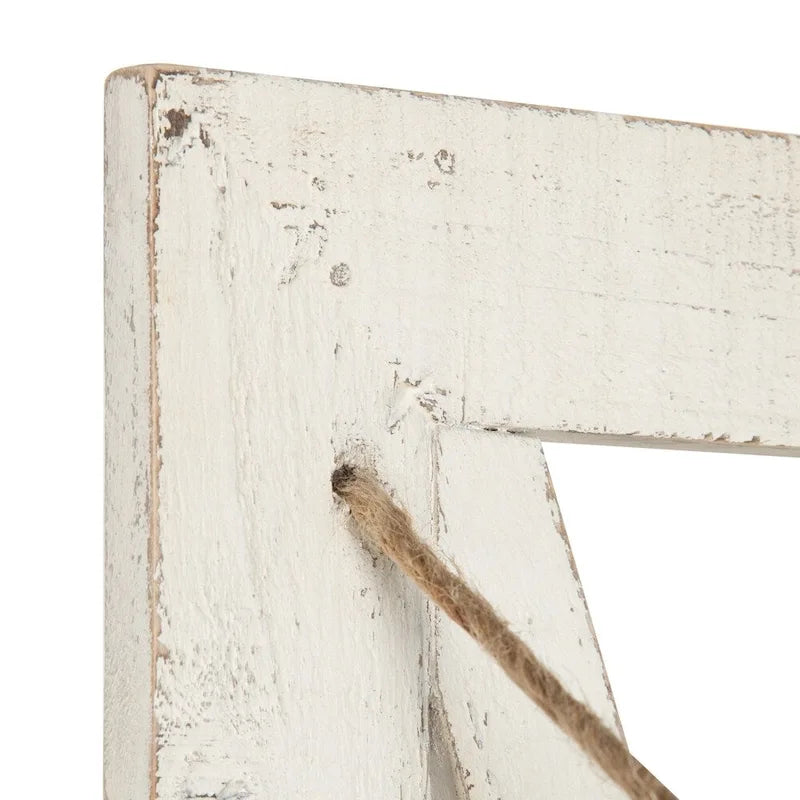 Rustic Wood 3-Pocket Hanging Wall File Holder – White / Brown / Gray