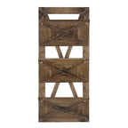Rustic Wood 3-Pocket Hanging Wall File Holder – White / Brown / Gray