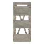 Rustic Wood 3-Pocket Hanging Wall File Holder – White / Brown / Gray