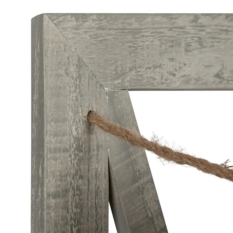 Rustic Wood 3-Pocket Hanging Wall File Holder – White / Brown / Gray