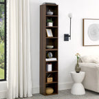 8-Tier Media Tower Rack, Slim Storage Cabinet with Adjustable Shelves