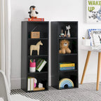 8-Tier Media Tower Rack, Slim Storage Cabinet with Adjustable Shelves