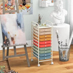 10 Drawer Rolling Storage Cart - 15D x 13W x 34H