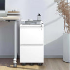 2 Drawer Metal Mobile File Cabinet with Lock for Hanging Legal/Letter/A4 Size
