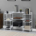 White/Black 3-Tier Folding Metal Shelf with 3 Extension Shelves, 5-Piece Set