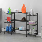 Convenience Concepts Xtra Storage 3 Tier Folding Metal Shelves with Set of 3 Extension Shelves