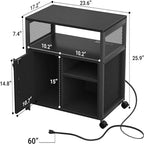 Printer Stand with LED Lights, - 23.6D x 17.2W x 26H