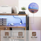 Printer Stand with LED Lights, - 23.6D x 17.2W x 26H