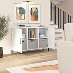 White Accent Storage Cabinet with Doors – Adjustable Shelves, Single