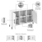 White Accent Storage Cabinet with Doors – Adjustable Shelves, Single