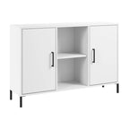 White Accent Storage Cabinet with Doors – Adjustable Shelves, Single