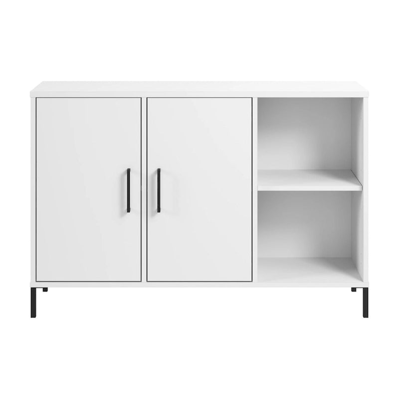White Accent Storage Cabinet with Doors – Adjustable Shelves, Single