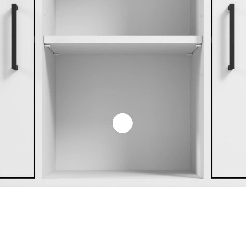 White Accent Storage Cabinet with Doors – Adjustable Shelves, Single