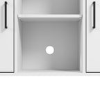 White Accent Storage Cabinet with Doors – Adjustable Shelves, Single