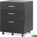 3-Drawer Wood Filing Cabinet - 15.75D x 17.7W x 25.6H
