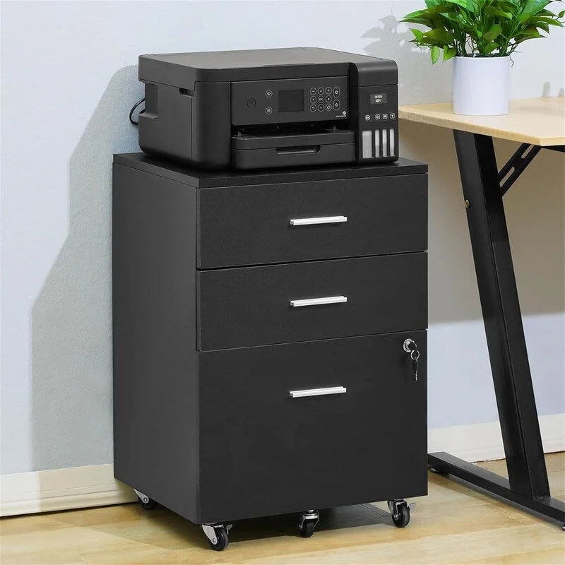 3-Drawer Wood Filing Cabinet - 15.75D x 17.7W x 25.6H