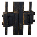 Matte Black / Dark Brown / Natural Wood 4-Door Mirrored Sideboard – Solid Mango Wood