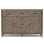 Smoky Brown Transitional Solid Wood Sideboard, 54" Wide – 6 Drawers, 2 Cabinets