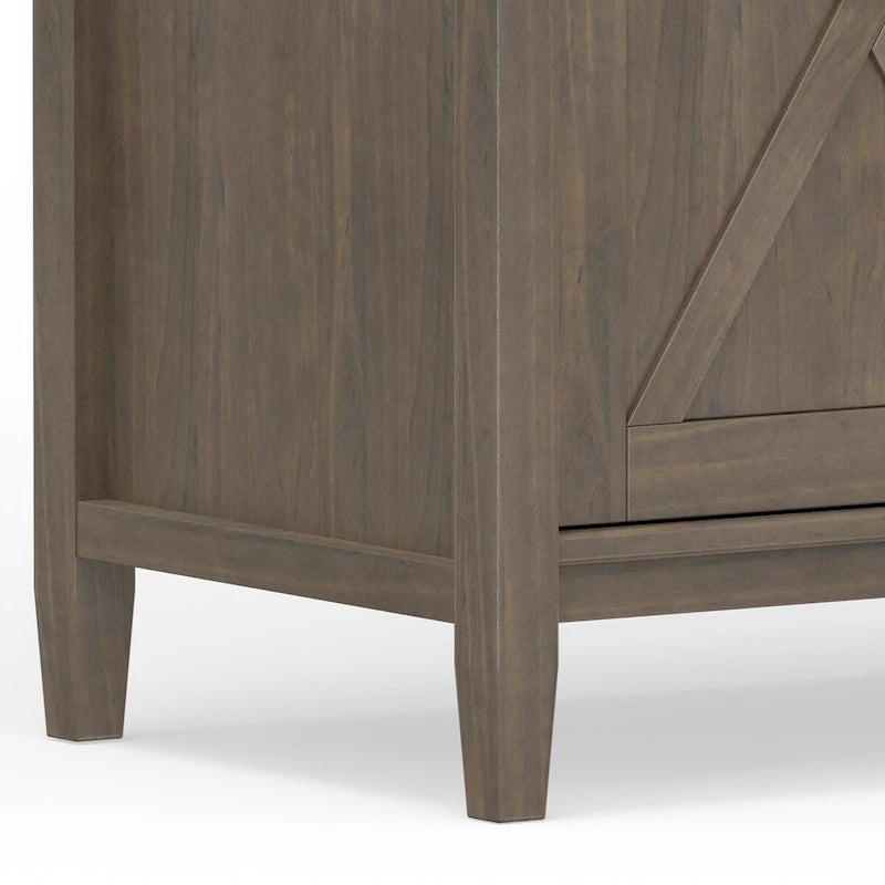 Smoky Brown Transitional Solid Wood Sideboard, 54" Wide – 6 Drawers, 2 Cabinets