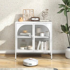 Metal Sideboard Cabinet with 2 Glass Doors | Modern Accent Storage